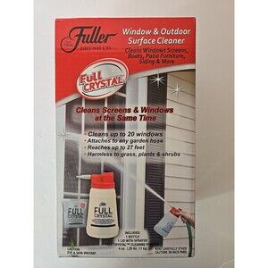 Fuller Brush Co. Full Crystal Window & Glass Cleaner Bottle And Full Crystal NOB